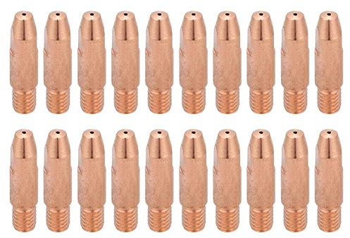 FTVOGUE 20Pcs Punta di in rame M6 per Euro Binzel 24KD MIG/MAG Torcia per saldatura Punta ugello Gas Accessaries(1.2)