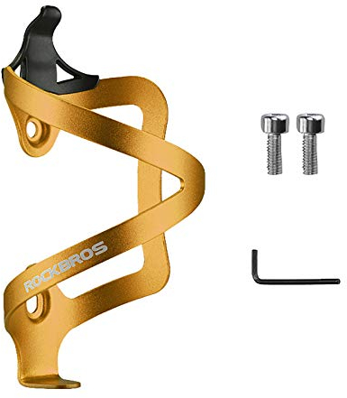 CULASIGN Flaschenhalter Fahrrad Ultraleicht Aluminiumlegierung Leicht und Stark Getränkehalter Schnell Einfach zu Montieren (Gold-B)