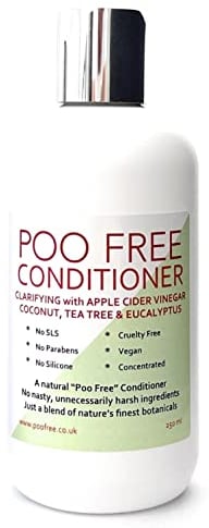 99% Natürliches KLÄRUNG SPÜLUNG - APFELESSIG, KOKOSNUSS, GRÜNER TEE & ZITRUS - 250 ml von POO FREE. Ohne Parabene, Ohne Sulfate, Ohne Silicone. Konzentriert. pH 5.5 fur Empfindliche Haut.