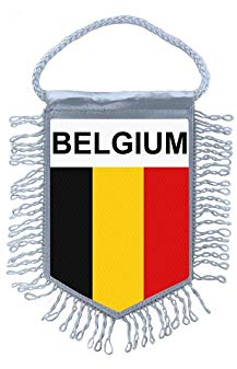 Akachafactory Fanion Mini Drapeau Pays Voiture Decoration Belgique Belge