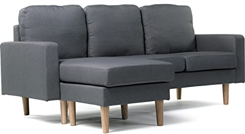 Habitat et Jardin Ecksofa reversibel aus Stoff Gabby - 3-Sitzer - Grau