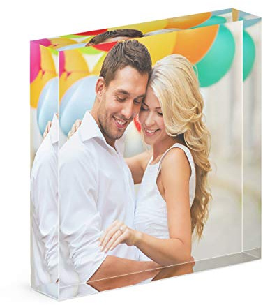 Gift Base Personalisiert Personalisiert Acryl Foto Block Rahmen Alle Bild Quadratisch 10x10cm Bilderrahmen