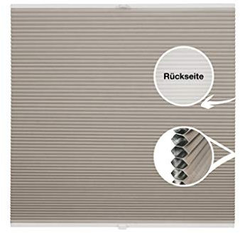 ondeco Waben-Plissee Thermo auf Maß für alle Fenster innen, Montage in Glasleiste Spannschuh, Sonnenschutz-Rollo lichtschutz und Blickdicht, Verdunkelung Hellbeige B: 61-70 cm, H: 101-150 cm