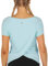 icyzone Damen Sport T-Shirt Kurzarm Yoga Top Schnell Trocken Elastisch Fitness Gym Oberteile (M, Aqua)