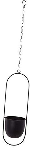 Tubayia Metall Hängende Blumentopf Blumenampel Hängeampel Pflanzen Halter Aufhänger Hängetöpfe (Schwarz Oval)