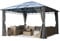 TOOLPORT Gartenpavillon 4x4 m Polycarbonat Dach ca. 8mm Pavillon 4 Seitenteile Partyzelt grau ca. 9x9cm Profil
