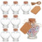 BENECREAT 8 Pack 60ml Bocaux en Verre en Forme de Coeur avec couvercles en liège, étiquettes d'étiquettes et Ficelle pour Bonbons, Stockage de collations d'épices, décoration de fête