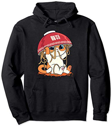 Kawaii Niedliche Anime Katze Mädchen Otaku Japanische Ramen Pullover Hoodie