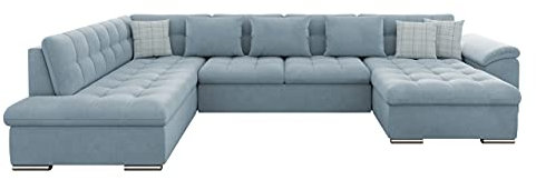 Mirjan24 Eckcouch Ecksofa Niko Bis, Design Sofa Couch mit Schlaffunktion und Bettkasten U-Sofa Wohnlandschaft vom Hersteller (Ecksofa Rechts, Uttario Ve. 2960 + Uttario Ve. 2960 + Senegal 818)