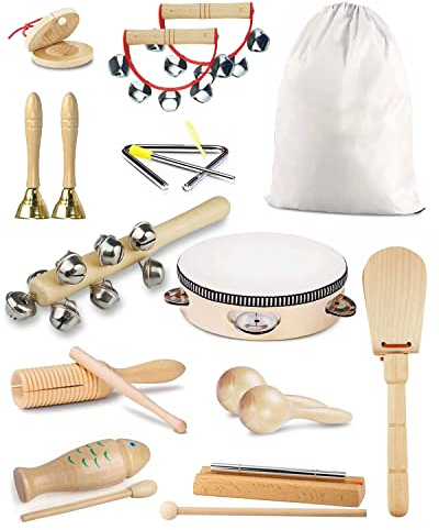 E-SMARTER Kids Musical Instruments 19pcs, Musical Toy Instruments with Storage Bag, Music Enlightenment, Musical Toys for Boys and Girls, Kids Birthday Gift