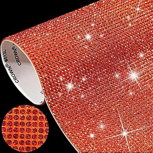 IRIVER BLANK 12000 Stück 2mm Strasssteine Aufkleber in Blättern, Selbstklebende Hitze-Reparatur Kristall-Edelsteine mit Glitzereffekt,Perfekt für Auto- und Basteldekoration(Orange)