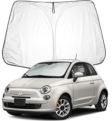 BIXUAN Sonnenschutz kompatibel mit FIAT 500 Abarth 595 2017-2023 2025 Windschutzscheibe für das Auto Frontscheibenabdeckung Windschutz für FIAT 500E 2013-2024 500C Frontscheibe Blockiert UV Abdeckung