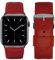 Eternel - Cinturino compatibile con Apple Watch Holi rosso 38/40/41/42 mm adattatori alluminio grigio siderale/mezzanotte - Pelle di vacchetta fatta in Francia - Compatibile con tutti gli Apple Watch