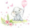 Little Deco Wandsticker Wandtattoo Kinderzimmer Mädchen Baby Elefant Safari Wandaufkleber Tiere Spielzimmer Wanddeko Ballon Babyzimmer Wandbild Kinder DL892-4