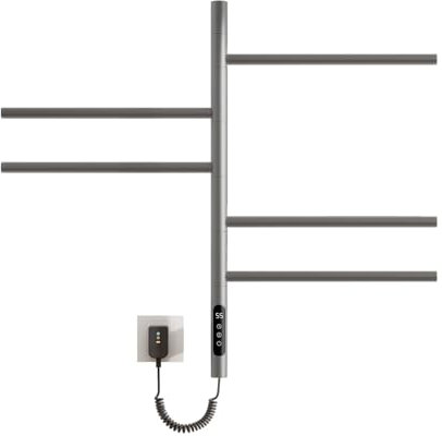 Toallero Electrico Baño, Rotación de 180° Radiador Toallero Electrico, 675x415mm, Secatoallas, Calentador de Toallas, Toallero Baño Radiador, Temperatura Ajustable, Bajo Consumo, Impermeable-Grey