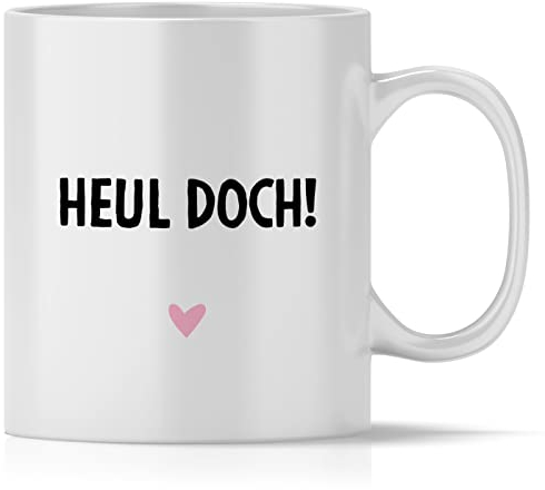 mindmonkeys® Tasse mit Spruch Heul doch mit Spruch Witzig Geschenk Geschnekidee zum Geburtstag Keramik 300 ml