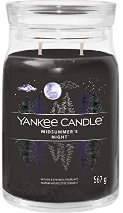 Yankee Candle Signature candela profumata, Notte di mezza estate in giara grande, Candele di miscela di cera di soia lunga durata