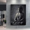 HTWLMM Schwarz Meditation Buddha Leinwandbild Wandbilder Wohnzimmer Schlafzimmer Wanddekoration Bild,Leinwand Bilder Kunstdruck Decor Rahmenlos (70X100CM)