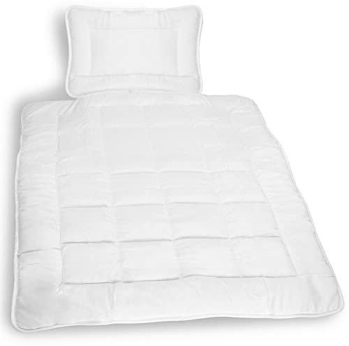 NYVI Kinderbettenset Junior Comfort 100x135 cm 2-teilig - Bettdecke 100x135 cm und Kissen 40x60 cm - Kinder Bettdecken Set Mikrofaser - Kuschelig und Samtweich - Oeko-Tex100