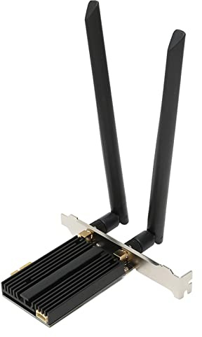 WiFi 6E PCIe WiFi Karte, AX210 Netzwerkkarte mit Triple Band 2,4 GHz 5 GHz 6 GHz Bis zu 2400 Mbit/s für Win 10 11 64 Bit, Drahtlose Netzwerkkarte mit WPA3 Sicherheit BT5.2