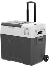 Steamy-E Single Zone 55 Roller, Nevera de compresor portátil eléctrica con Ruedas, 40 litros, Negro, 12V / 230V, para Congelar y Enfriar de -20°C a +20°C, Ideal para Camping