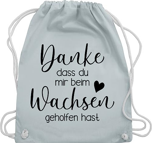 Shirtracer Turnbeutel Rucksack - Erzieher Taschen - Danke dass du mir beim Wachsen geholfen hast - Geschenk Erzieherinnen Abschiedsgeschenk Kindergarten Kinderkrippe - Unisize - Pastell Blau