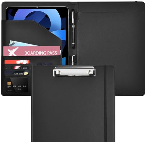 Padfolio with Clipboard Pacific Mailer Clipboard Notebook Resume Portfolio Folder Legal Document Organizer Legal Pad Holder for Interview School Business Office Conference
