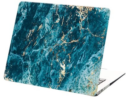 Funda Dura Compatible con Macbook Pro 13 Pulgadas 2015 2014 2013 2012 Versión Modelo A1425 A1502 con Pantalla Retina, Plástico Carcasa Delgada Cubierta Protectora, Mármol Azul