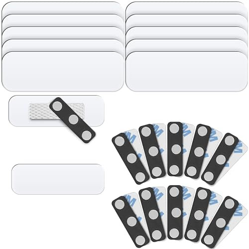 Mifflin Blanko-Namensschilder mit magnetischer Rückseite (2,5 x 7,6 cm / 1 x 3 Zoll, 10 Stück) – anpassbare Ausweishalter mit 3 starken Neodym-Magneten