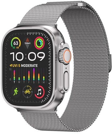 Ultra Supply Ultra 2 Milanese Mesh Band compatible with Apple Watch Ultra 2 and Ultra 1 Titanium 49mm