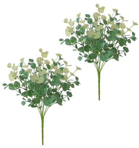 IMIKEYA 2 Pièces Fleur Artificielle Plante Exterieur Feuillage Artificiel Jardinieres Exterieur Végétaux Artificiels Fleur en Plastique Extérieur