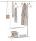 WOLTU Kleiderständer auf Rollen, Garderobenständer höhenverstellbar, Kleiderstange ausziehbar Garderobe mit Ablage, Standgarderobe aus Metall, (90-150) x(113-198) x43 cm, Silber Weiß