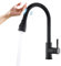AIMADI Touch On Sensor Küchenarmatur Wasserhahn Küche 360° Drehbar Spültischarmatur Mischbatterie Küche mit Brause Armatur Küche Automatische Waschtisharmatur Schwarz