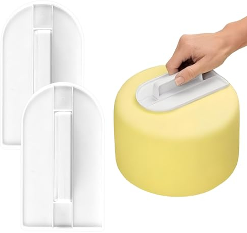 2PCS Fondant Cake Smoother Polisher Flat Edge Smoothing Tool, Fondant Smoother Cake Icing Smoother Tool, Marzipan Sugar Paste Polisher Smoothing for Home Kitchens Cake Shops