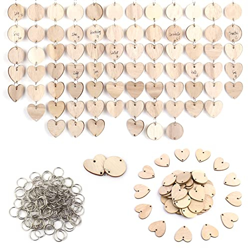 KOYILTD DIY Wand‑Dekor Familienkalender, Geburtstagskalender Jahresunabhängig, Bastelset mit Holzringen‑Etiketten, passend für Adventskalender 2026 (200 Stück) (Fresh)