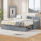 Soweiz Bettsofa 90（180） x190cm,Multifunktionales Zwei-in-Eins-Tagesbett mit Kiefernbett, Schubladen und Ausziehbett (Grau)