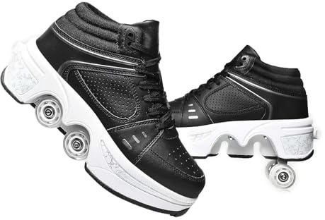 preyrocbirds Schuhe mit Rollen, LED Leuchtend Roller Skates, Verstecktes Rollen, Verstellbare Rollschuhe für Laufsportschuhe Zum Spielen für Männer Frauen