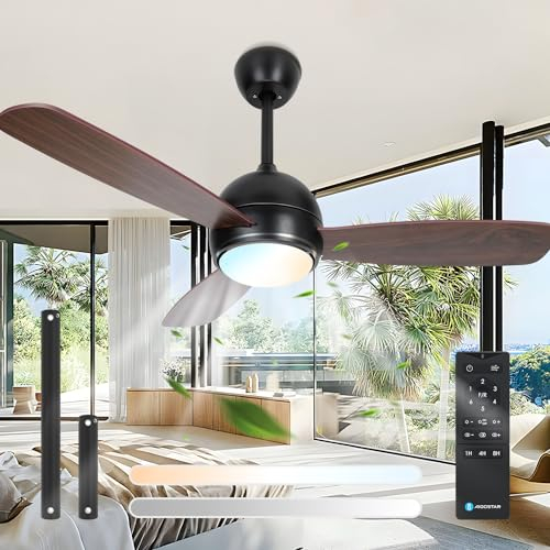 Aigostar Ventilador de Techo con Luz LED Ultra Silencioso y Control Remoto 42″- Motor DC Reversible, 6 Velocidades y Temperatura de Color Regulable de 2700K-6500K, Ø106.6cm