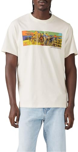 Levi's Men's SS Relaxed Fit Tee T-Shirt, Archival Rodeo Egret, XL