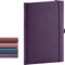 NOTIQUE Notizbuch Liniert, Hardcover Notizbuch, Notizheft, Journal, Tagebuch mit Gummiband und Stifthalter 15x21cm, 192 Seiten (Lila, Liniert)