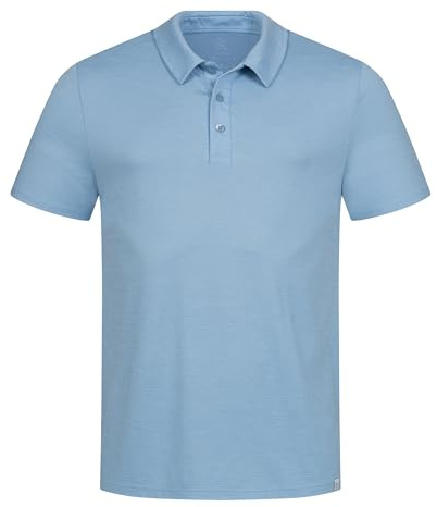 TOM FYFE Premium Merino Polo-Shirt Herren Steel Blue/M | Made in Europe