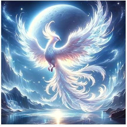 DCIDBEI Diamond Painting Phönix 40x40cm Diamant Painting Bilder Tiere Phönix Diamond Art Gemälde Groß mit Diamond painting zubehör Puzzle Diamond Basteln nach Zahlen Mosaik Phönix Eis