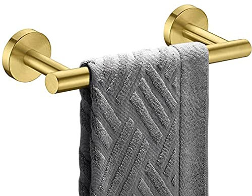 Barre porte-serviettes en acier inoxydable doré de 30 cm pour évier - Antirouille - Pour salle de bain, douche, cuisine, vêtements - Support mural