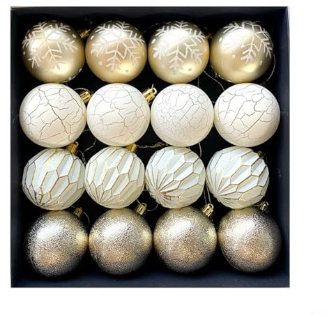 Weihnachtskugel-Ornament-Set, 16 Stück, 6 cm, bunte Weihnachtsbaumschmuck, bruchsichere Kugeln, Feiertagsparty-Dekoration (Champagner)