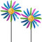 SHUONIVS Metal Wind Spinners Outdoor, 360° Wind Sculpture Spinner with Metal Stake, Waterproof Spinners Green Kinetic Wind Spinner for Yard Lawn Decor (B- Colourful 2PC)