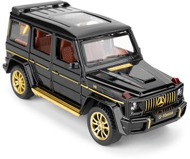 BGHSCA 1/32 Skala Automodell für schwarzes G63 AMG Diecast Spielzeugauto, sammelbares Zinklegierung zurückziehen Automodell mit Ton und Licht für Erwachsene Jungen Mädchen 3 4 5 6 7 8 (schwarz)