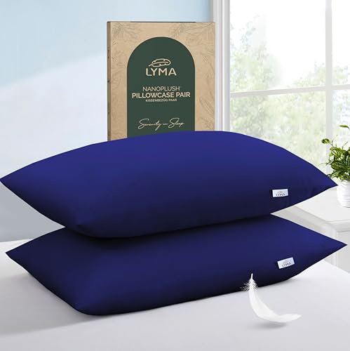 LYMA Pillow Cases Pack of 2 & 4,Ultra Soft Breathable Housewife & Oxford Cover, OEKO-TEX Certified,Nanoplush Double Brushed Quick Dry Pillowcases, Envelope Closure Wrinkle Fade Resistant,50x75 CM