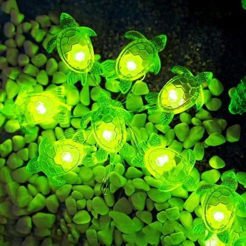 Sunshine smile Lichterkette Meerestiere,2M 20LED Schildkröte Lichterkette,Lichterkette Kinderzimmer,Lichterkette Kinderzimmer Junge,Lichterkette Batterie Meer,Lichterkette Fenster Innen