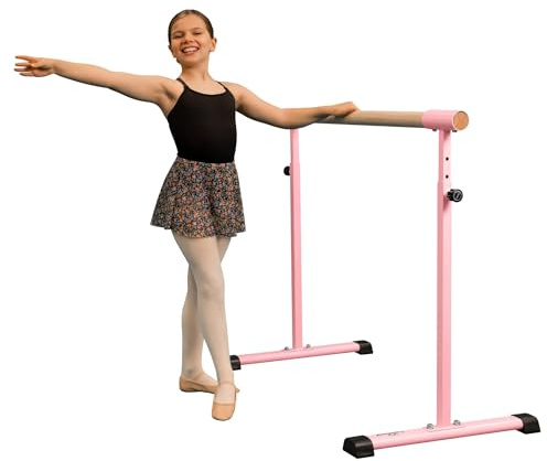 Cannons UK Ballet/barre extensible autoportante Rose 1,5 m Réglable 85-105 cm Option d'extension Pieds antidérapants (barre de ballet)