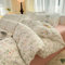 Nyescasa Housse de Couette 220x240 Coton Vert et Blanc Motif Feuilles Fleurs Floral Parure de lit Adulte 2 Personnes Fleurie Coloré Housse Couette avec Fermeture Éclair et 2 Taies d'oreiller 65x65 cm